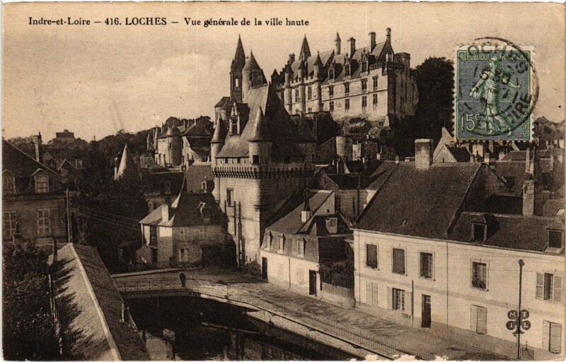 Carte postale ancienne Loches vue generale à Loches