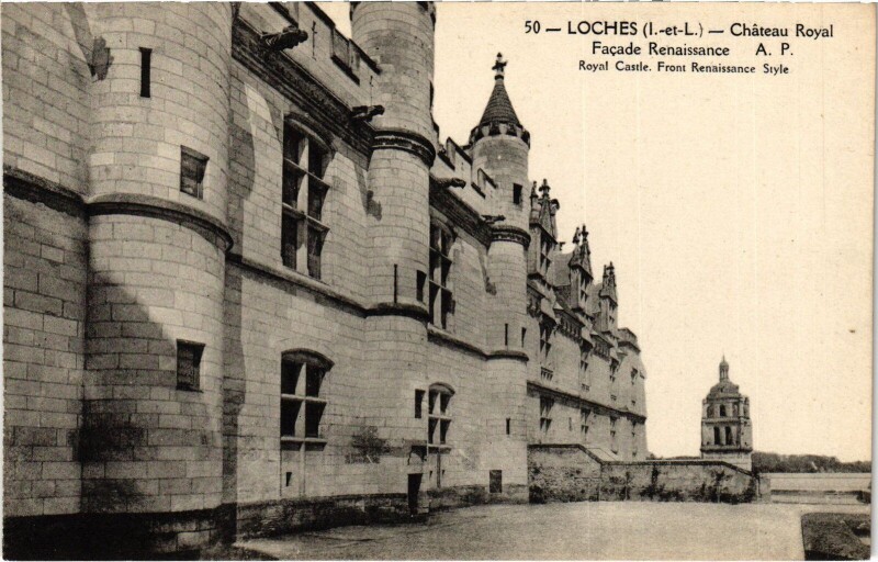 Carte postale ancienne Loches Chateau Royal à Loches