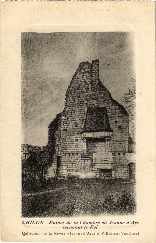 Carte postale ancienne Chinon Ruines de la Chambre Jeanne d'Arc à Chinon