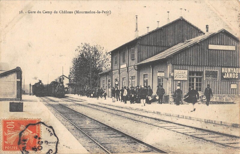 Carte postale ancienne Gare Du Camp De Chalons - Mourmelon Le Petit - Train à Mourmelon-le-Petit