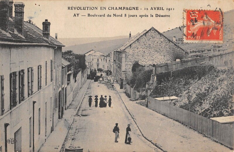 Carte postale ancienne Revolution En Champagne 1911 - Ay - Bd Du Nord 8 Jours Apres Le Desastre