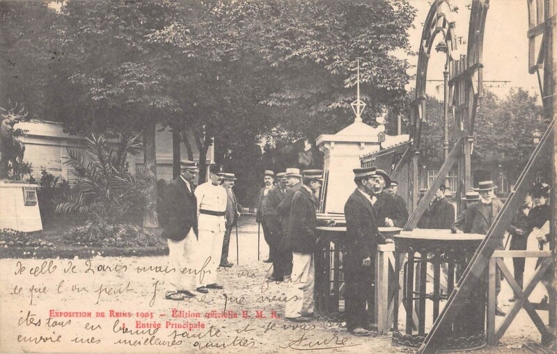Carte postale ancienne Exposition De Reims 1903 - Entree Principale à Reims