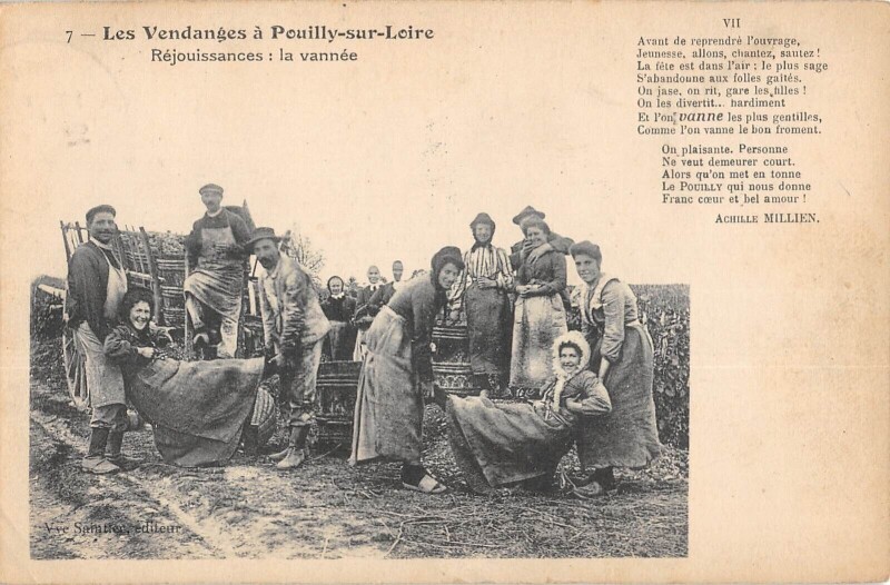 Carte postale ancienne Les Vendanges A Pouilly Sur Loire - La Vannee à Pouilly-sur-Loire