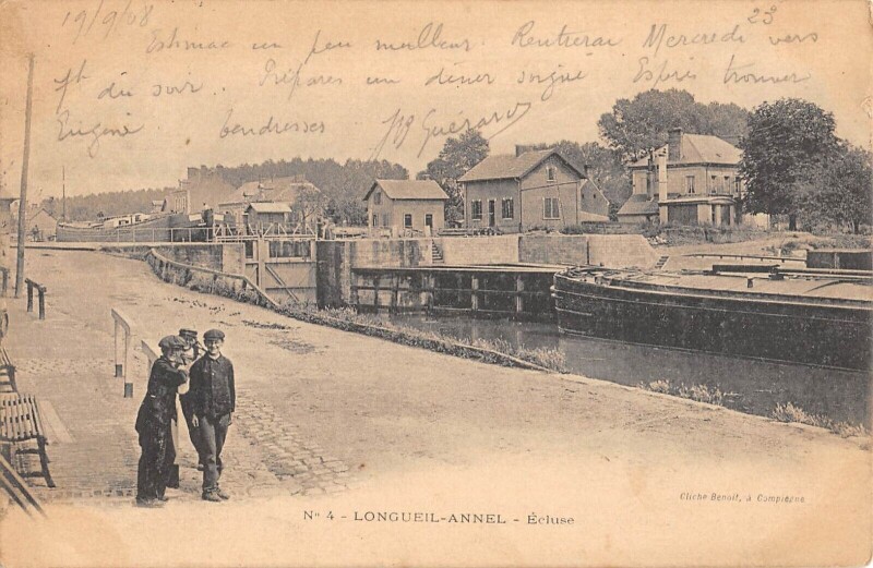 Carte postale ancienne Longueil Annel - Ecluse à Longueil-Annel