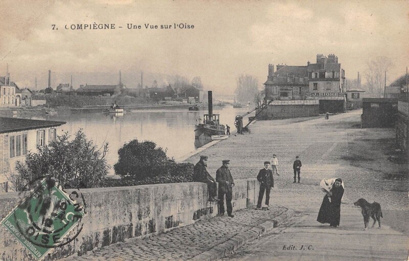 Carte postale ancienne Compiegne - Une Vue Sur L'Oise