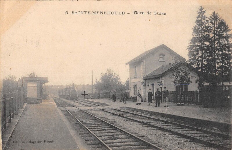 Carte postale ancienne Sainte Menehould - Gare De Guise - Train à Sainte-Menehould