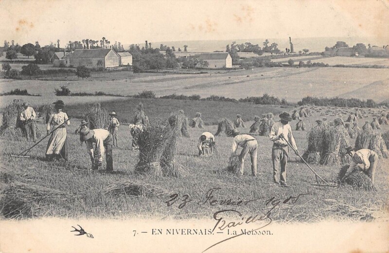 Carte postale ancienne En Nivernais - La Moisson