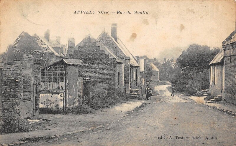 Carte postale ancienne Appilly - Rue Du Moulin à Appilly