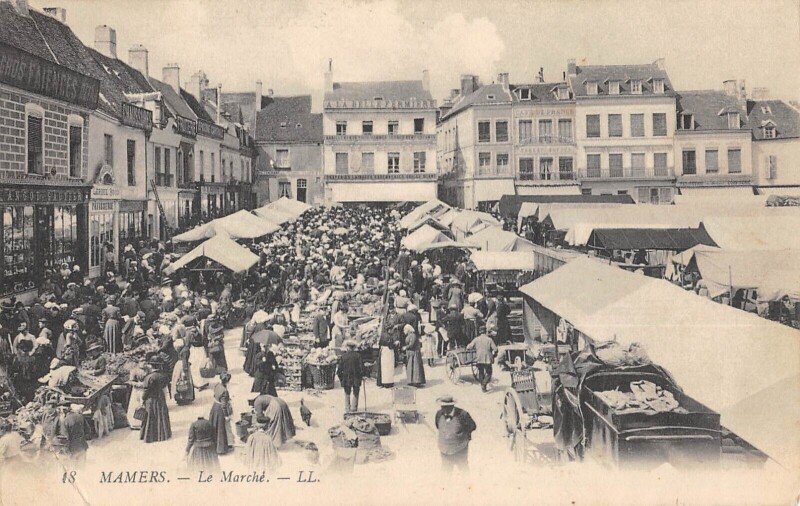 Carte postale ancienne Mamers - Le Marche à Mamers
