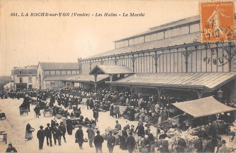 Carte postale ancienne La Roche Sur Yon - Le Marche à La Roche-sur-Yon