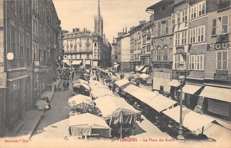Carte postale ancienne Limoges - Place Des Bancs à Limoges