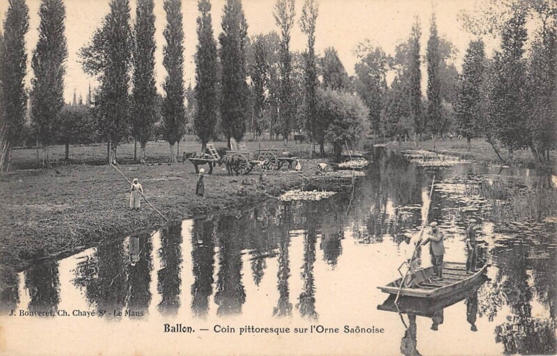 Carte postale ancienne Ballon - Coin Pittoresque Sur L'Orne Saonoise