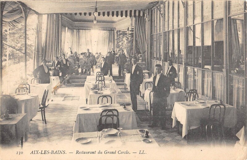 Carte postale ancienne Aix Les Bains - Restaurant Du Grand Cercle à Aix-les-Bains