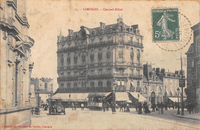 Carte postale ancienne Limoges - Central Hotel à Limoges