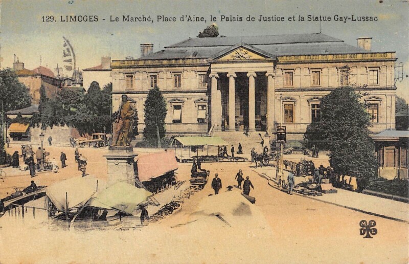 Carte postale ancienne Limoges - Le Marche - Place D'Aine à Limoges