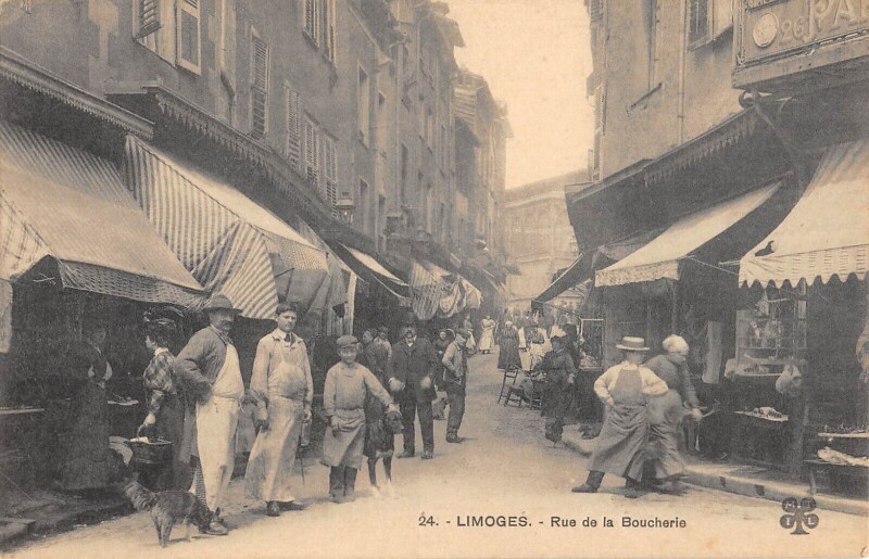 Carte postale ancienne Limoges - Rue De La Boucherie à Limoges