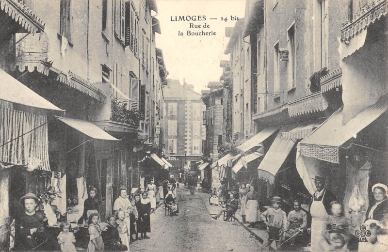 Carte postale ancienne Limoges - Rue De La Boucherie à Limoges