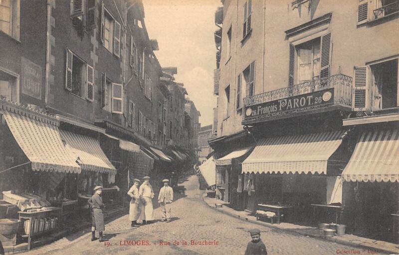 Carte postale ancienne Limoges - Rue De La Boucherie à Limoges
