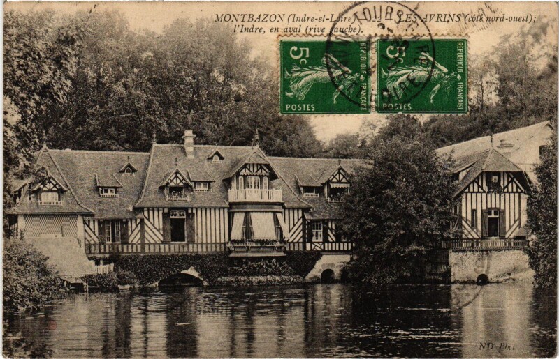 Carte postale ancienne Montbazon Les Avrins - L'Indre à Montbazon