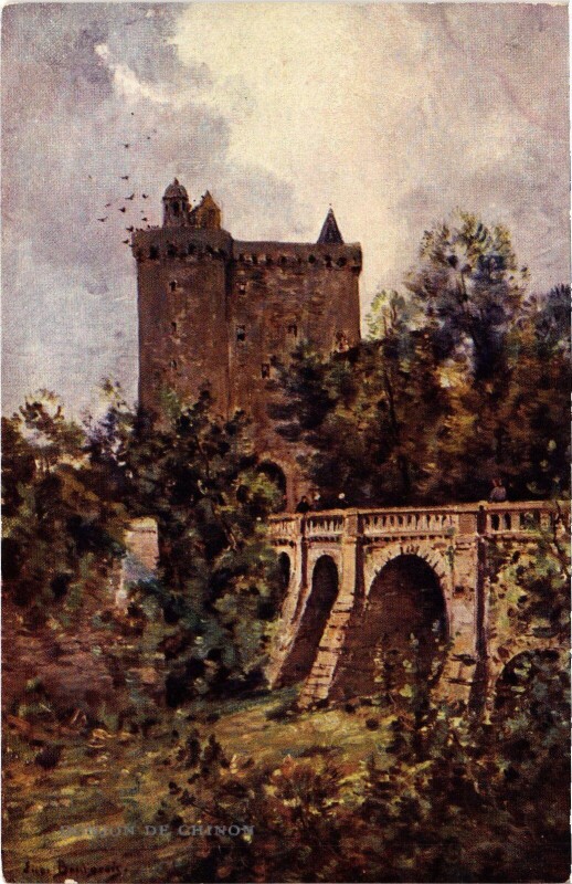 Carte postale ancienne Chinon Donjon à Chinon