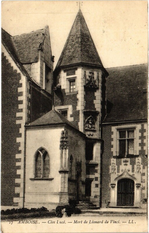 Carte postale ancienne Amboise Clos Luce - Mort de Leonard da Vinci à Amboise