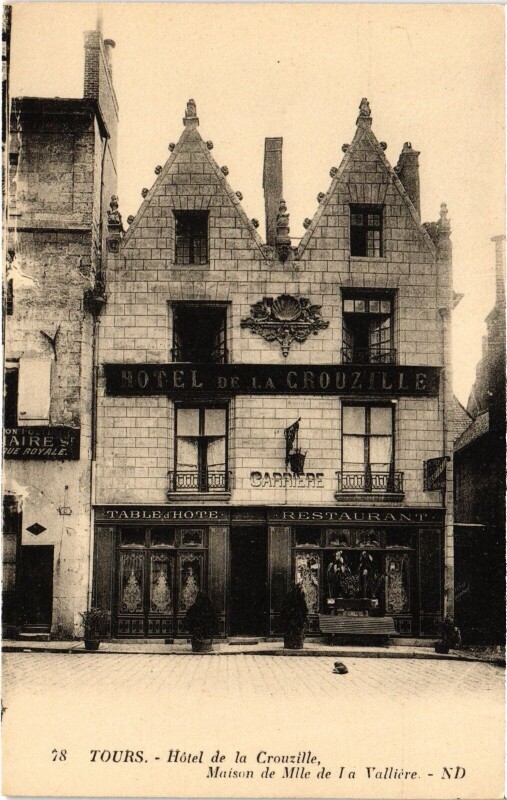 Carte postale ancienne Tours GHotel de la Crouzille à Tours