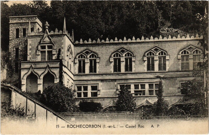 Carte postale ancienne Rochecorbon Castel Roc à Rochecorbon