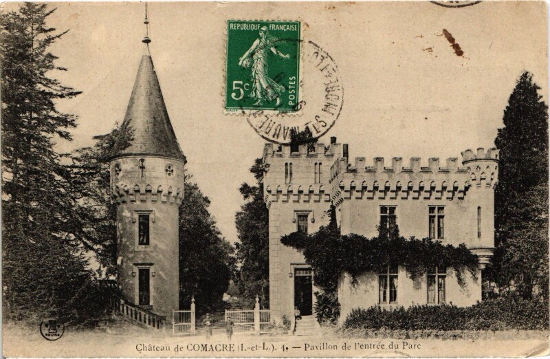 Carte postale ancienne Sainte-Catherine-de-Fierbois Chateau de Comacre à Sainte-Catherine-de-Fierbois