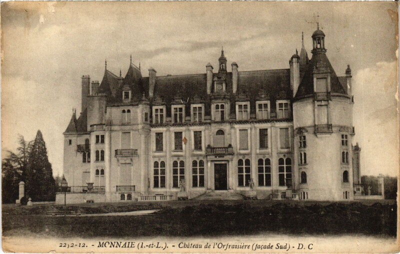 Carte postale ancienne Monnaie Chateau de l'Orfraisiere à Monnaie