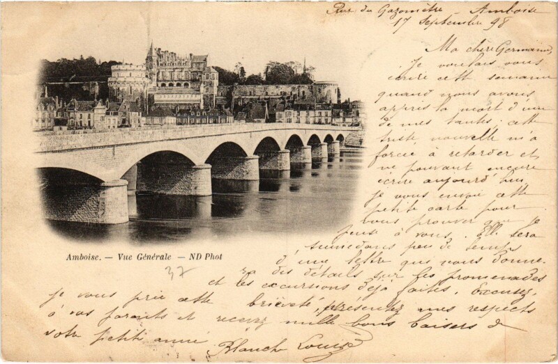Carte postale ancienne Amboise Vue Generale à Amboise