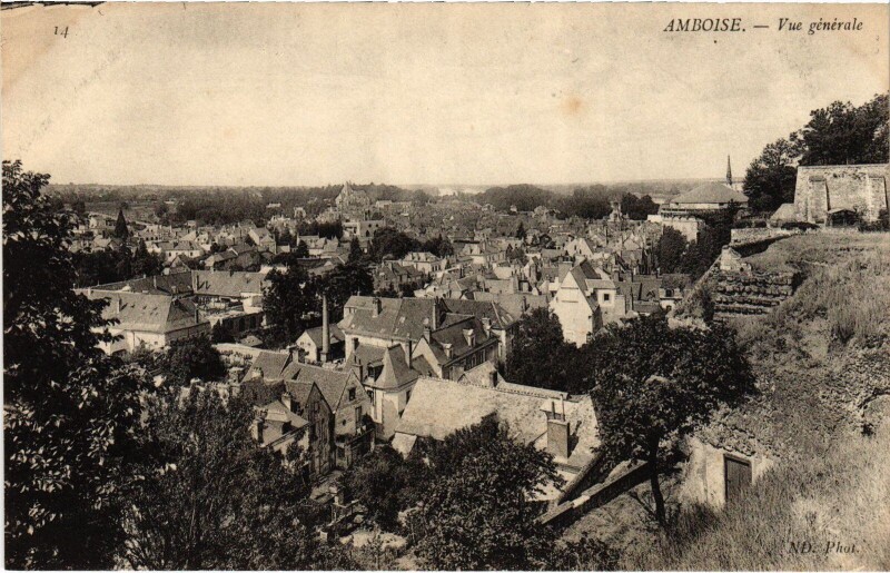 Carte postale ancienne Amboise Vue Generale à Amboise