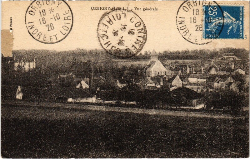 Carte postale ancienne Orbigny Vue Generale à Orbigny
