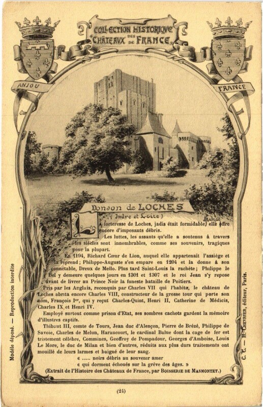 Carte postale ancienne Loches Donjon à Loches