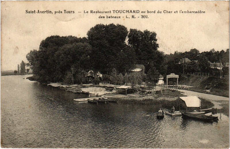 Carte postale ancienne Saint-Avertin Restaurant Touchard à Saint-Avertin