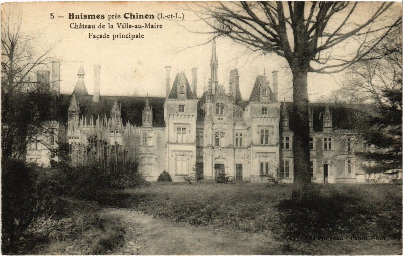 Carte postale ancienne Huismes Chateau de la Ville-au-Maire à Huismes