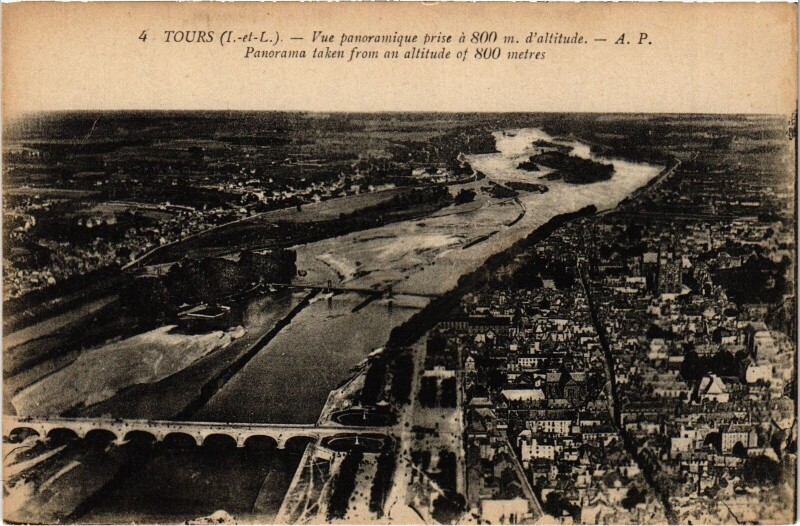 Carte postale ancienne Tours Vue Panoramique à Tours