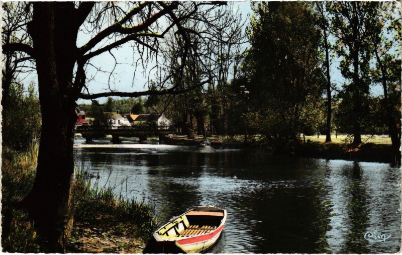 Carte postale ancienne Pont-de-Ruan Bords de l'Indre à Pont-de-Ruan
