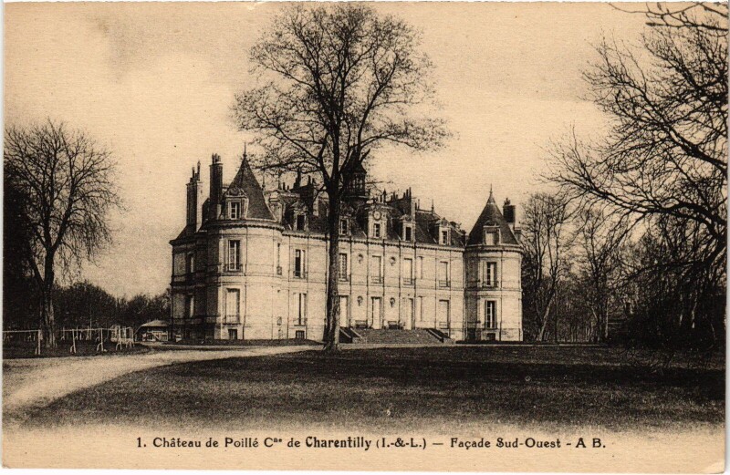 Carte postale ancienne Chateau de Poille Che de Charentilly à Charentilly