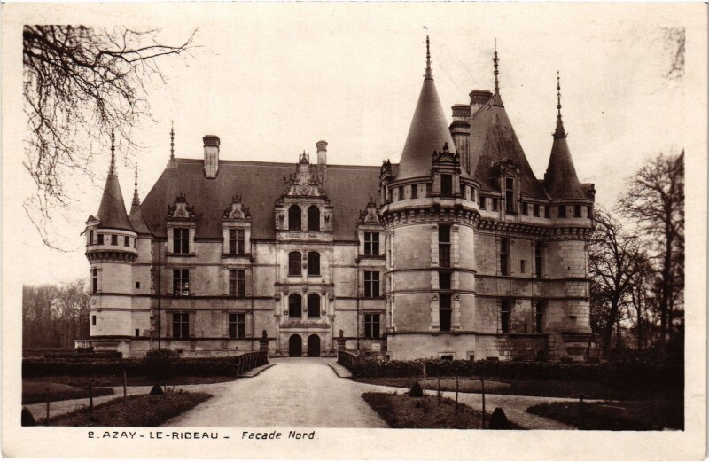 Carte postale ancienne Azay-le-Rideau Chateau - Facade Nord à Azay-le-Rideau
