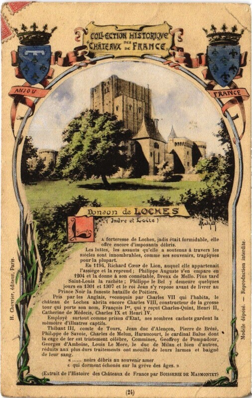 Carte postale ancienne Loches Donjon à Loches