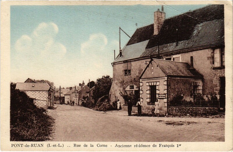Carte postale ancienne Pont-de-Ruan Rue de la Corne à Pont-de-Ruan