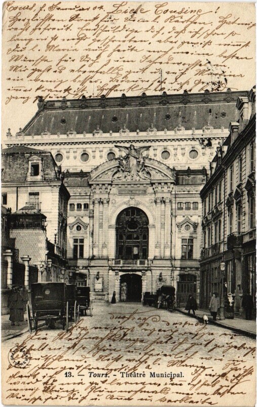 Carte postale ancienne Tours Le Theatre Municipal à Tours
