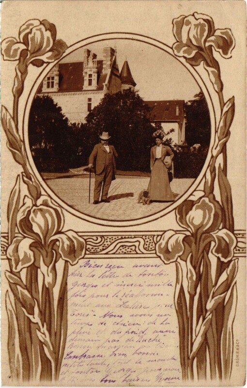Carte postale ancienne Tours Old Couple - Building Scene à Tours