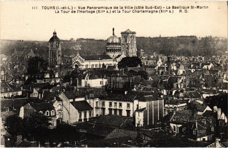 Carte postale ancienne Tours Vue Panoramique à Tours