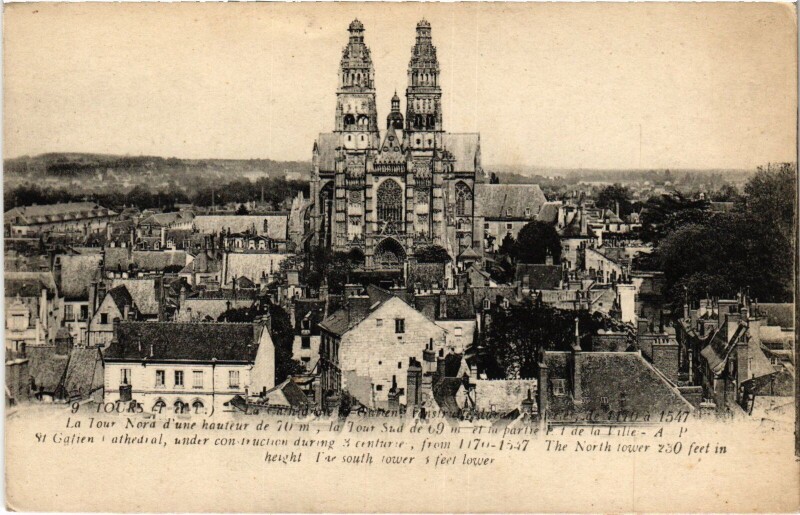 Carte postale ancienne Tours Vue Generale à Tours