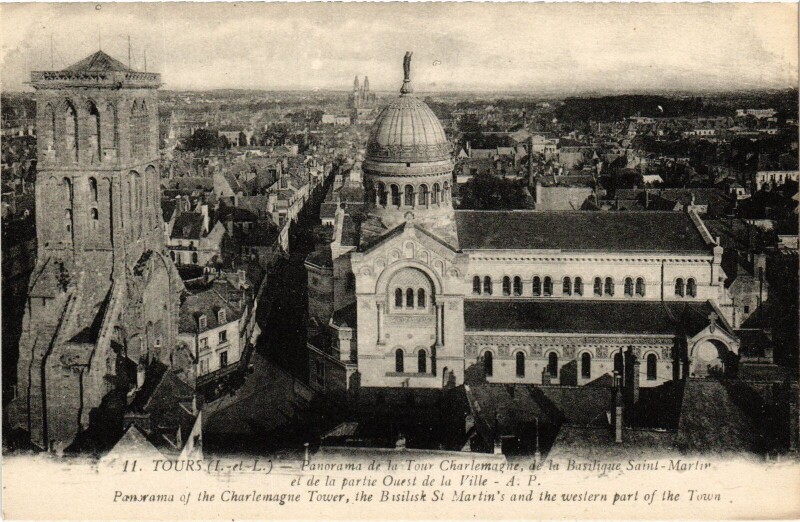 Carte postale ancienne Tours Panorama à Tours