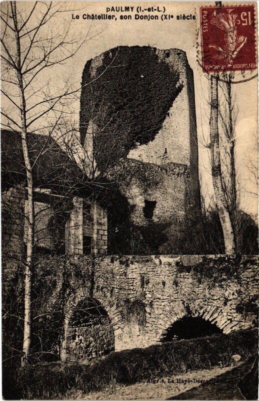 Carte postale ancienne Paulmy Chatellier - Donjon à Paulmy