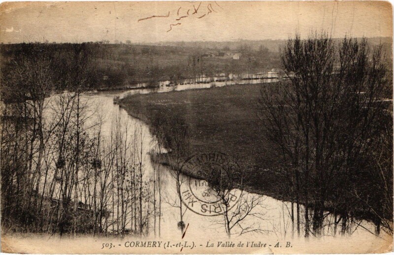 Carte postale ancienne Cormery La Vallee de l'Indre à Cormery