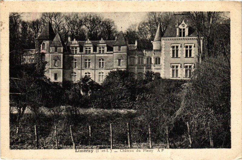 Carte postale ancienne Limeray Chateau du Plessy à Limeray