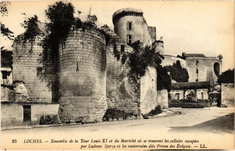 Carte postale ancienne Loches Ensemble de la Tour Louis Xi à Loches